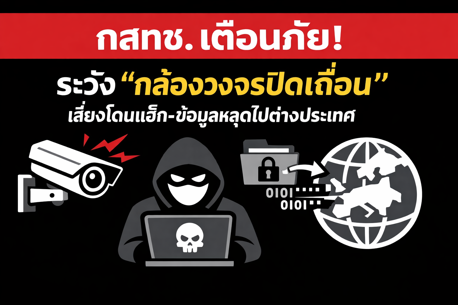 กสทช. เตือนภัย! ระวัง "กล้องวงจรปิดเถื่อน" เสี่ยงโดนแฮ็ก-ข้อมูลหลุดไปต่างประเทศ กล้องวงจรปิดขอนแก่น